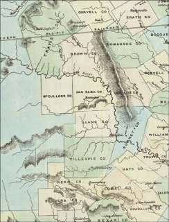 1857 BRITISH MAP TEXAS GALVESTON HOUSTON & HENDERSON RR  