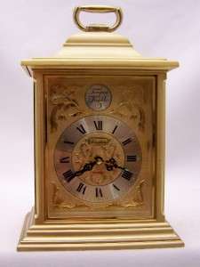 Beautiful LINDEN TEMPUS FUGIT BRASS ALARM CLOCK Carriage Clock Style 