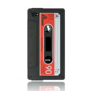  iPhone 4 Silicone Cassette Tape Case   Red/Black (AT&T and 