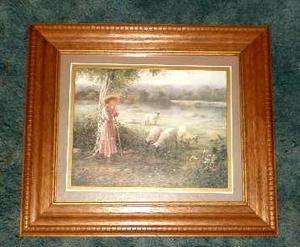 Country Girl Tending Sheep Picture by Home Interiors Decor  