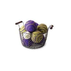  BoHo Bocce with Small Wire Mesh Basket