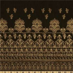  52 Wide Gauze Boho Engineered Stripe Umber/Gold Fabric 