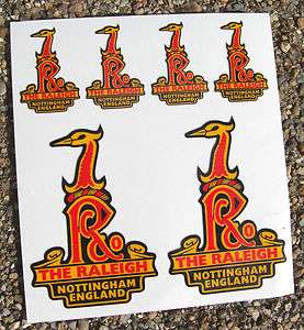 RALEIGH Vintage style Cycle Bike head frame Stickers  