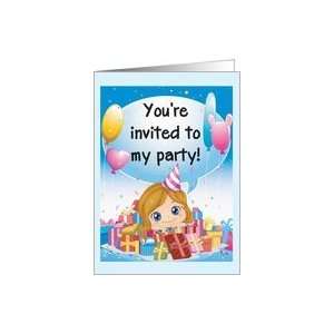  Youre Invited to my Party (birthday party invite   girl 