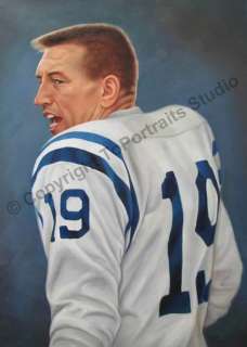 Johnny Unitas Baltimore Colts Original NFL Oil Painting  