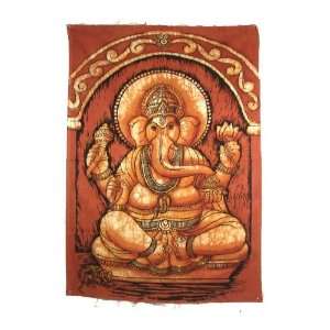  Ganesh Cotton Canvas Indian Wall Hanging   Brown