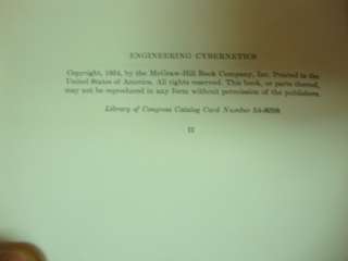Engineering Cybernetics 1954 H.S. Tsien Rocket Science Red China Scare 