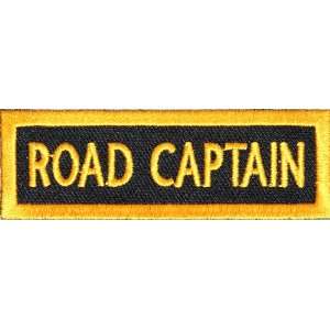  Road Captain Patch Yellow, 3x1 inch, small embroidered iron on Rank 