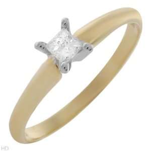 Fabulous Brand New Solitaire Ring With Genuine Princess Cut Diamond In 