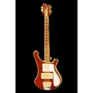  Electric Bass Guitar Pin   Red Musical Instruments