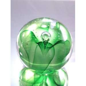  Murano Design Green Teap Drop Rainbow Glass Paperweight Pp 
