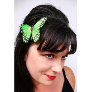  NEW Teal Blue Hand Painted Butterfly Hair Clip, Limited 