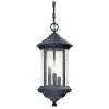   Outdoor Post Lamp Lighting Fixture, Black, Clear Seedy Glass  