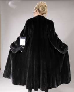 BLACKGLAMA black new Full Length Let out Mink Fur coat ALL SIZES S M L 