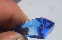Baccarat crystal ring blue new in box NIB Sz 6.5 (53)  
