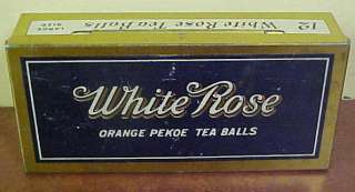 White Rose Orange Pekoe Tea Balls Advertising Tin  