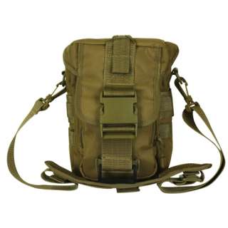 Coyote Brown Modular Tactical Shoulder Bag   MOLLE, 9.5 x 6.5 x 5 