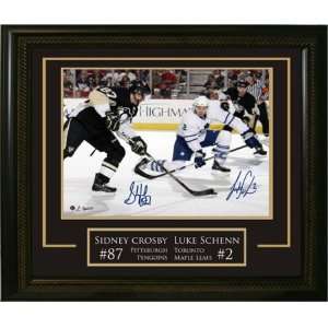  Sidney Crosby and Luke Schenn Dual Signed 16 x 20 Etched 