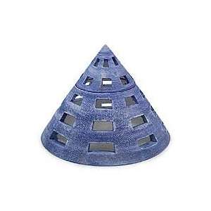 Ceramic statuette, Mystic Blue Pyramid
