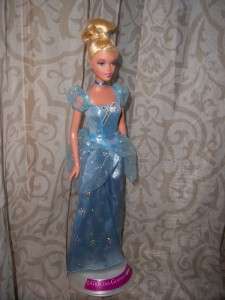 PRETTY CINDERELLA Disney barbie DOLL BLUE dress gown  