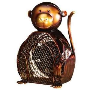  Monkey Figurine Mottled Brass Desk Fan