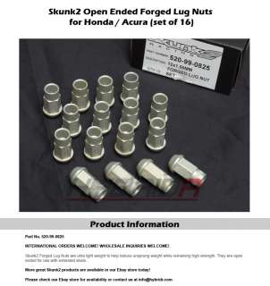 SKUNK2 FORGED LUG NUTS FOR HONDA ACURA EXTENDED STUDS  