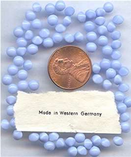 ITEM VINTAGE WEST GERMAN POWDER BABY BLUE GLASS SMOOTH TOP POINTED 