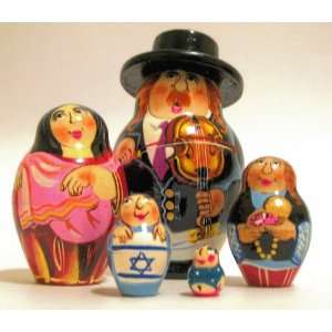 Jewish family Russian Nesting Doll * 5pc /4 in * m.j4 1