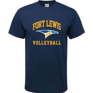   College Skyhawks Navy Youth Volleyball Arch T Shirt