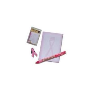  Pink Ribbon Note Pad Set