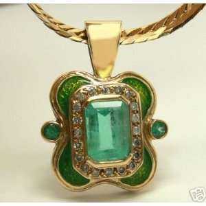 Colombian Emerald & Diamond Pendant 3.15 Cts