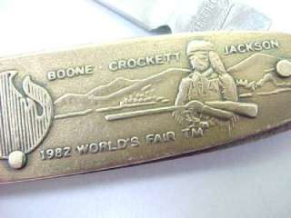   Knoxville TN Souvenir BRASS Pocket Knife Parker Cut Co. Boone  