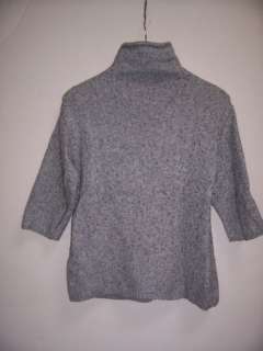 New J JILL XS Gray Wool Blend Cable Mock Tneck Sweater  