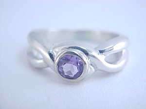 NEW GENUINE 1.00ct AMETHYST STERLING SILVER RING NO RES  