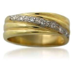    Diamond & 14k Yellow Gold Wedding Band Ring (.18ct) Jewelry