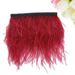  Ostrich Feather Dyed Fringe 1 Yard Trim Red Arts, Crafts 