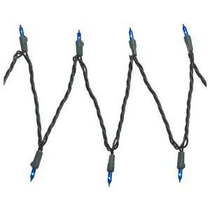   Indoor/Outdoor Miniature 50 Christmas Light Set, Blue with Green Wire