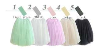   Fairy Style 5 layers Tulle Dress Bouffant Skirt 5 Colors S043  