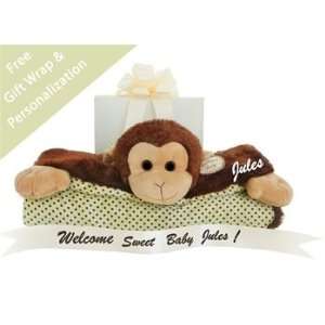  Personalized Monkey Dots Belly Baby Blanket Baby