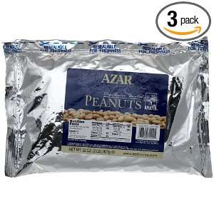 Azar Nut Company Peanuts, Dry Roasted, Unsalted, 32 Ounce Resealable 