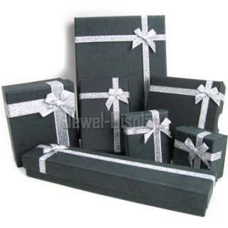 Black Jewellery Gift Box Bowed Necklace Ring Set #2  