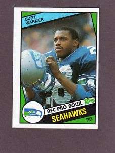 1984 A TOPPS #198 CURT WARNER AFC PRO BOWL SEAHAWKS NM  