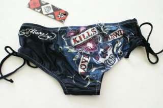 NWT Ed Hardy 2010 Swimwear BOYSHORT BLK 100% Authentic  