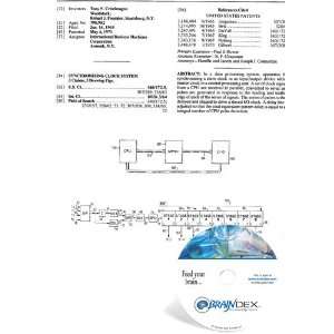  NEW Patent CD for SYNCHRONIZING CLOCK SYSTEM Everything 