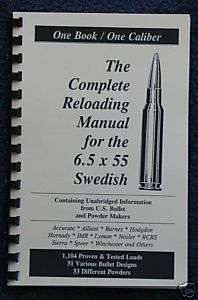 5x55 6.5 x 55 Swedish Reloading Manual LOADBOOK USA  