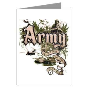  Greeting Cards (10 Pack) Army US Grunge Any Time Any Place 