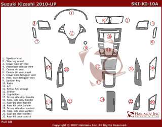 Suzuki Kizashi Wood Chrome Dash Trim Kit Parts 10 11  