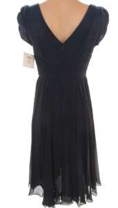 Suzi Chin Black Silk Chiffon Dress Misses 4 NWT $158  