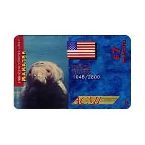 Collectible Phone Card $7. Manatee Swimming Endangered Species & USA 
