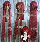 Cos Grell kuroshitsuji Cosplay wig Long Dark RED Wig wigs